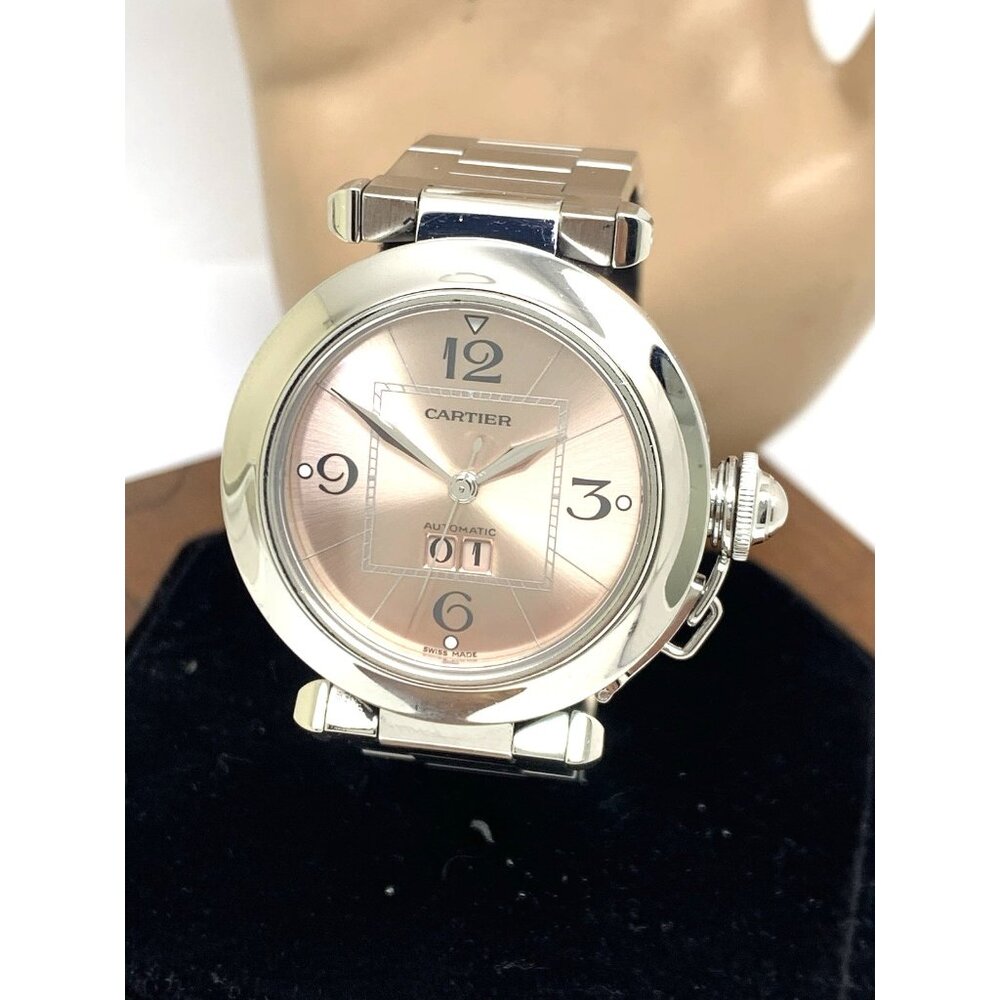 Cartier Pasha Women's Watch 2475 Swiss Automatic Rose Dial Stainless Steel 35mm